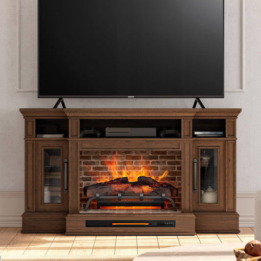 + Roth 66-In W Brown Walnut Infrared Quartz Electric Fireplace | 2403fm-30-351