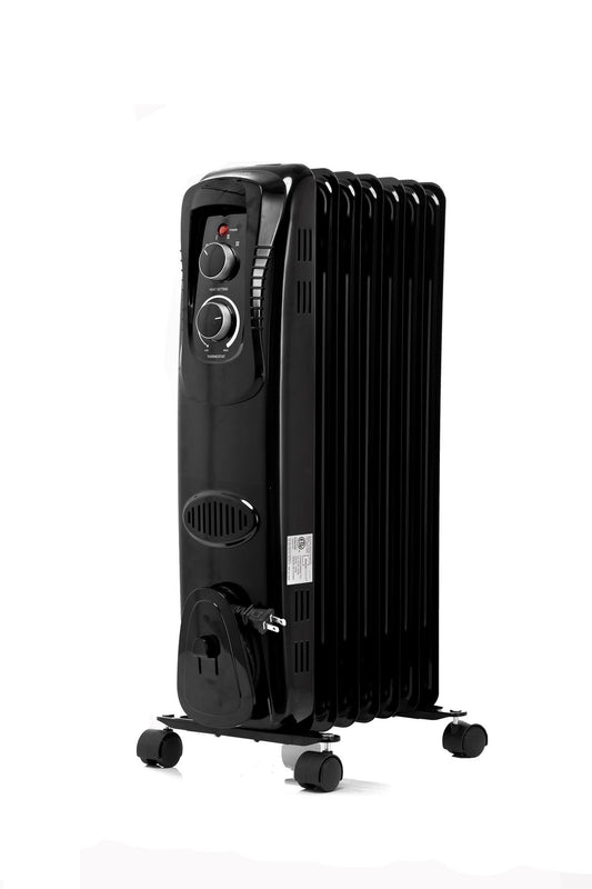 , Oil Filled, Electric Radiant Space Heater, Black